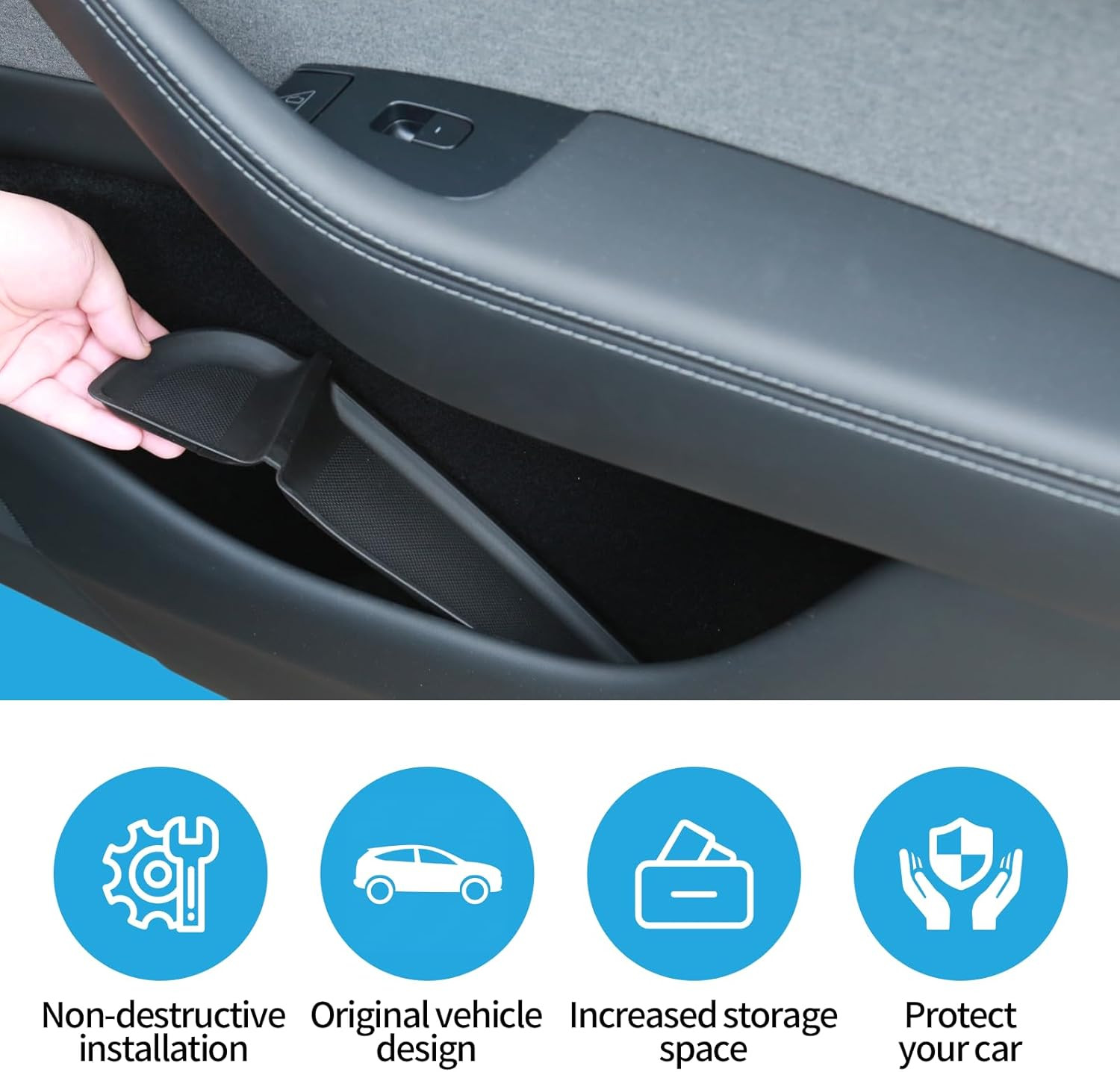 Tesla Model Y Juniper Accessories 2026, 5-Pack Door Side Storage Box & Cup Holde