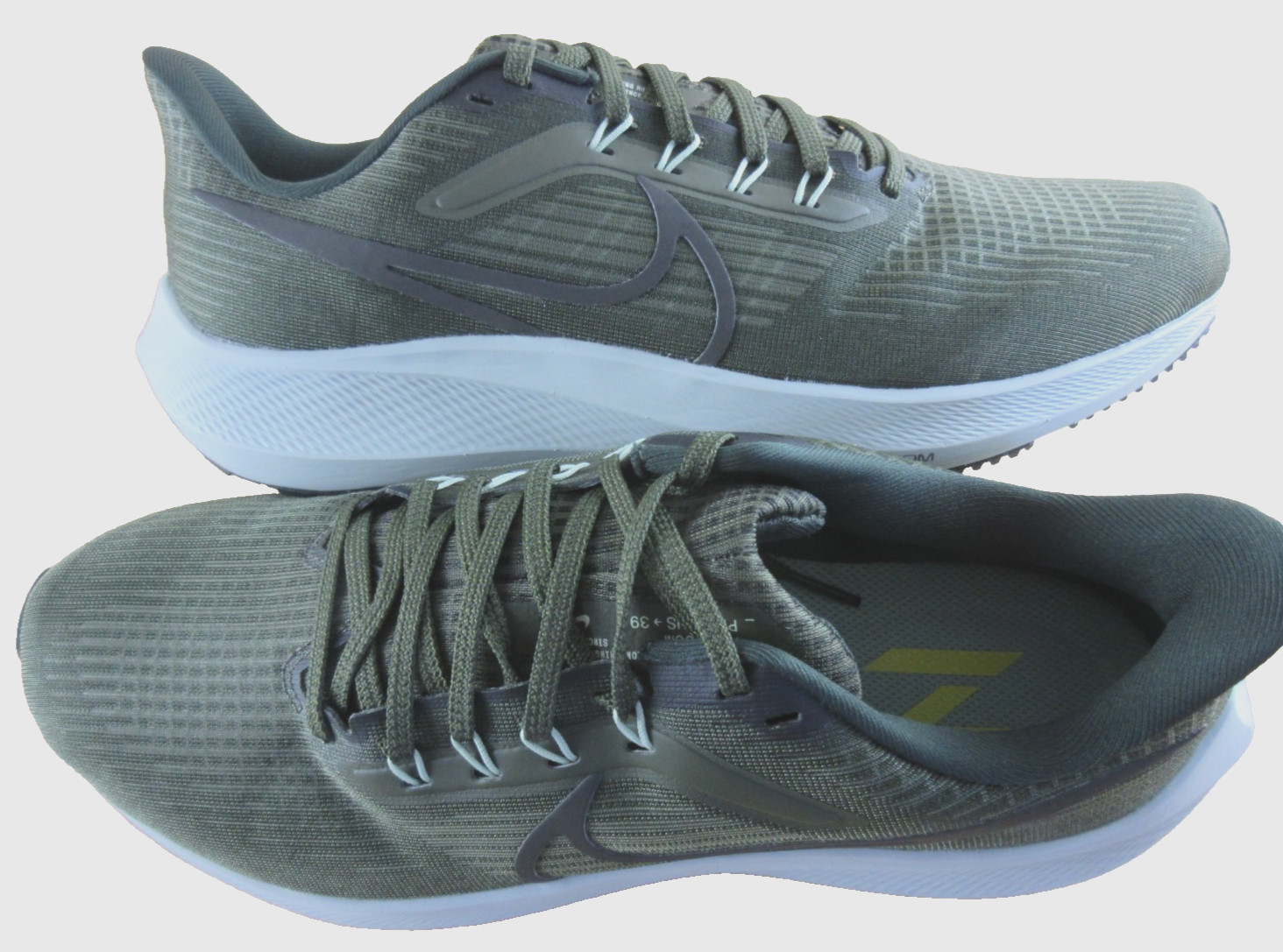 Nike Men's Air Zoom Pegasus 39 Running Shoes Cargo Khaki Green Pilgrim Size 11.5