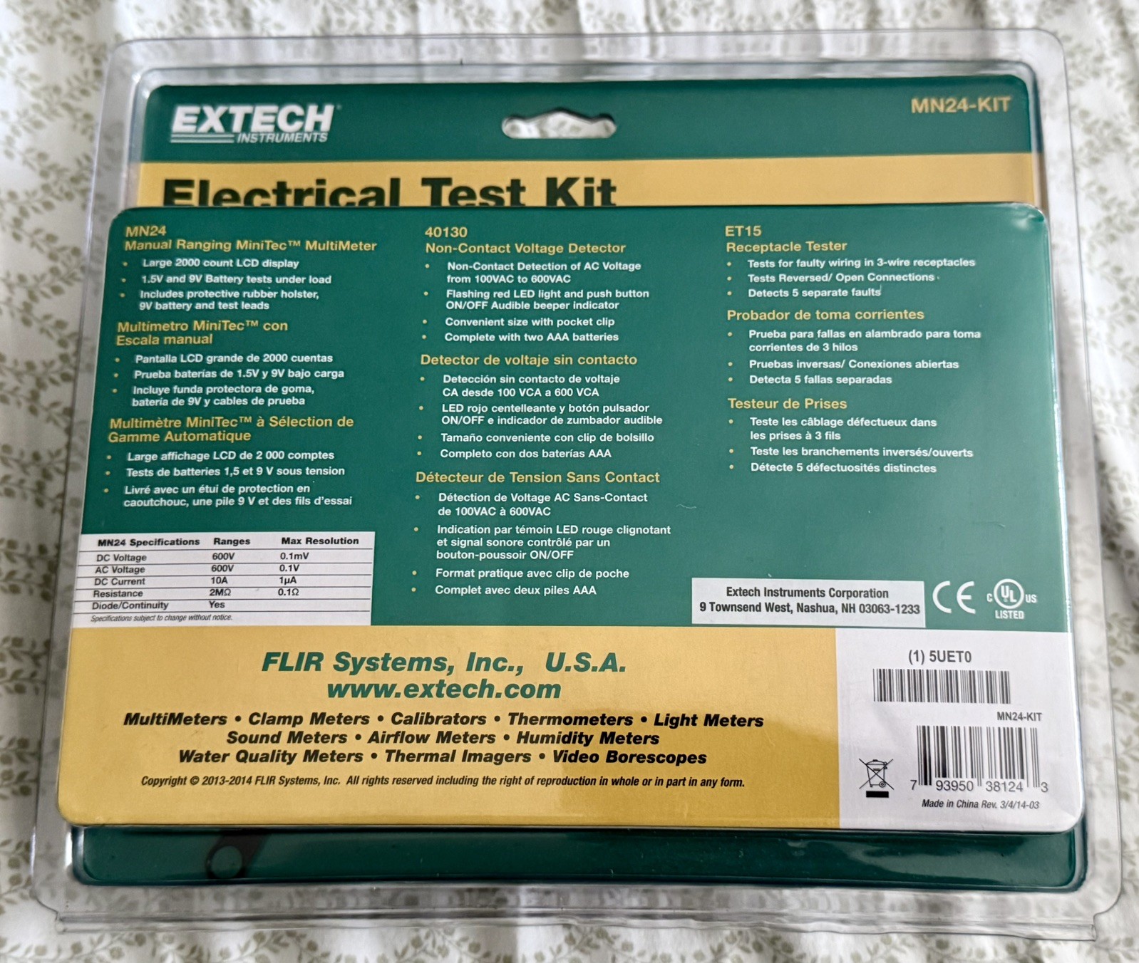 ExTech Instruments - Electrical Test Kit - MN24-KIT - BRAND NEW IN PACKAGE