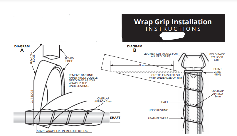 The Grip Master Golf Club Leather Strapping Black/Uluru Length 39" Width 1"