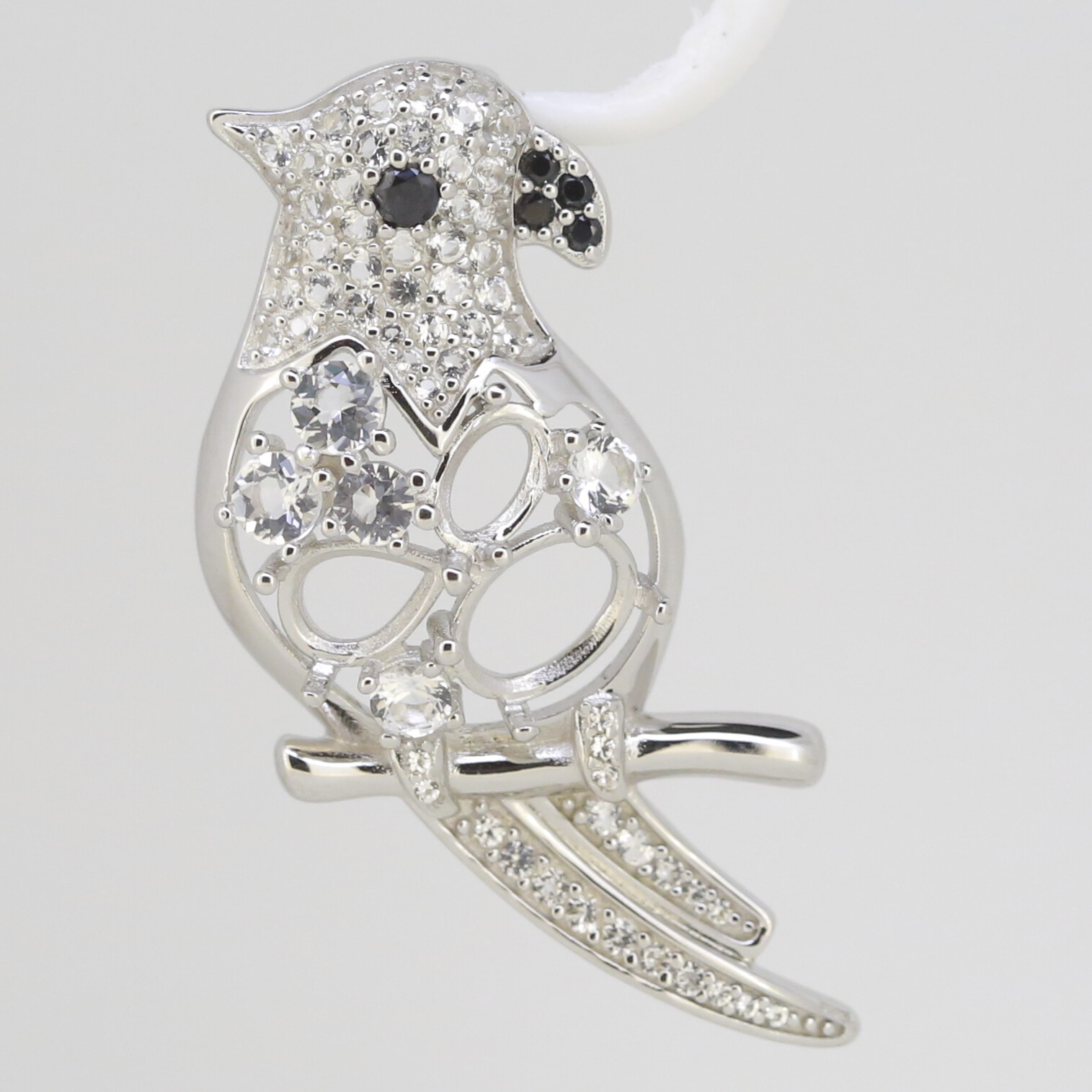 Sterling Silver Semi Mount Pendant Setting OV 8x6mm 6x4 PE 7x5mm Bird Theme