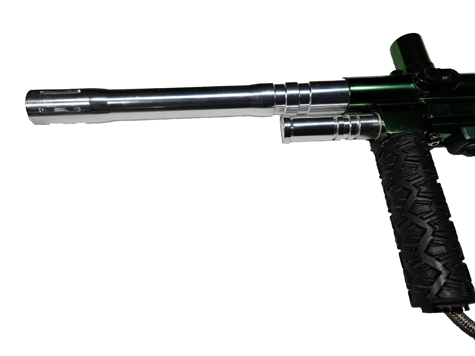 Spyder Green Victor 2 Paintball Gun Ported Barrel Vertical Grip Double Trigger