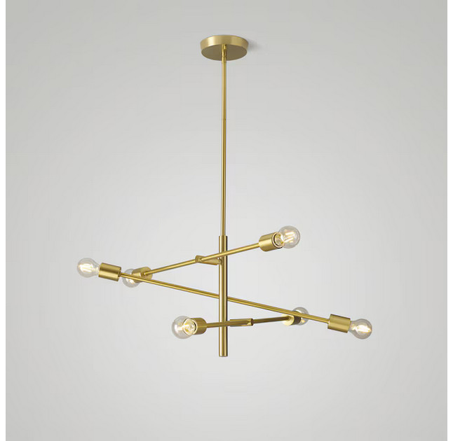 Origin 21 Shaye 6 -Light Brushed Gold Steel Chandelier (Brushed gold)