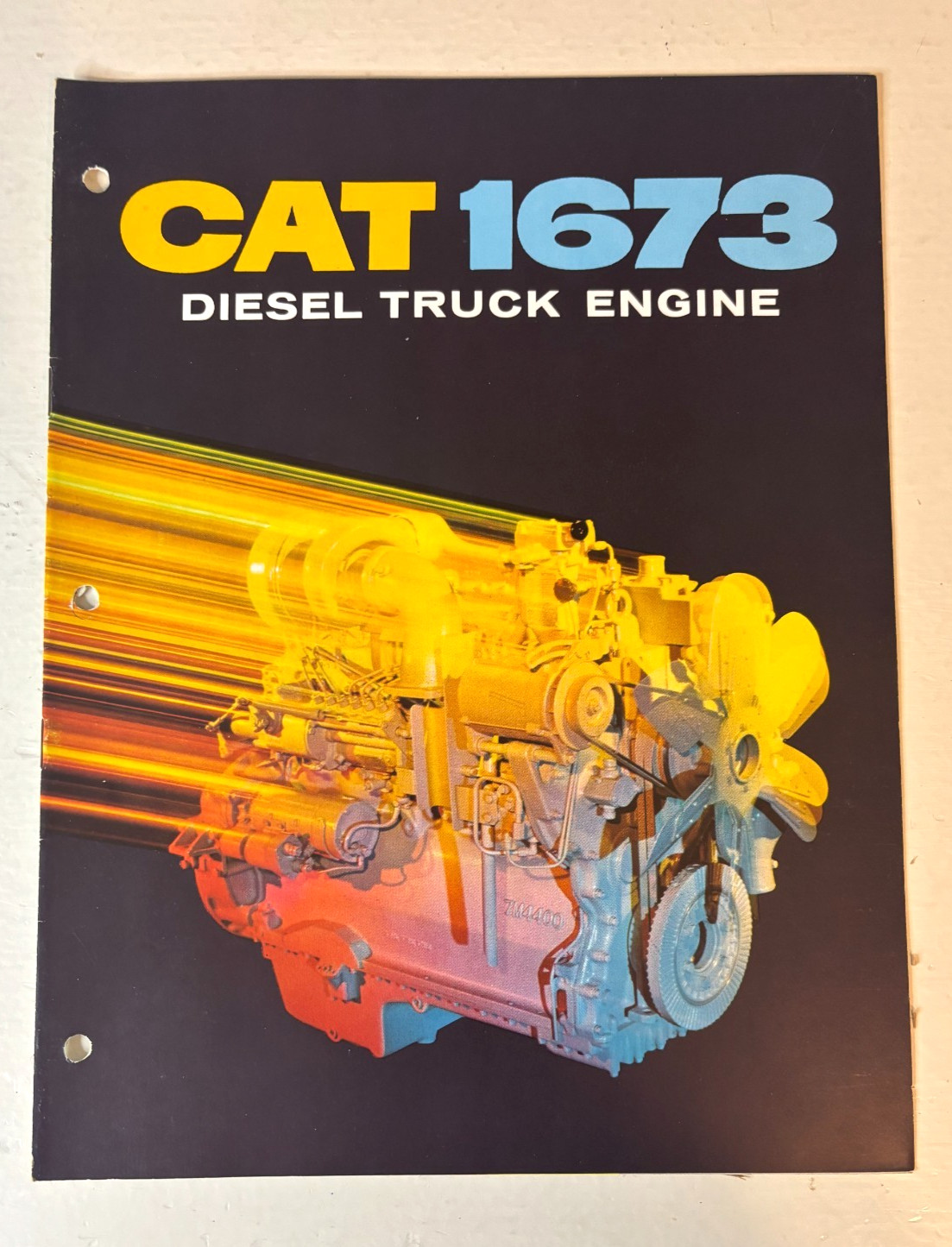 Caterpillar CAT 1673 Diesel Truck Engine Sales Showroom Brochure Vintage 1960s