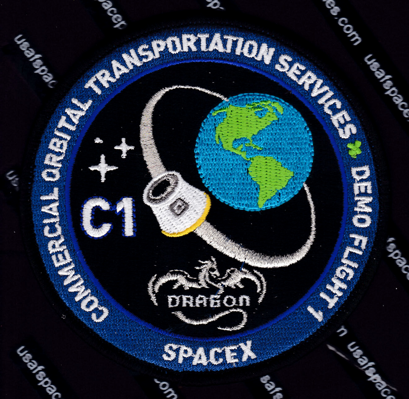 Authentic SPACEX DEMO FLIGHT 1 - DRAGON COMMERCIAL TRANSPORTATION SERVICES PATCH