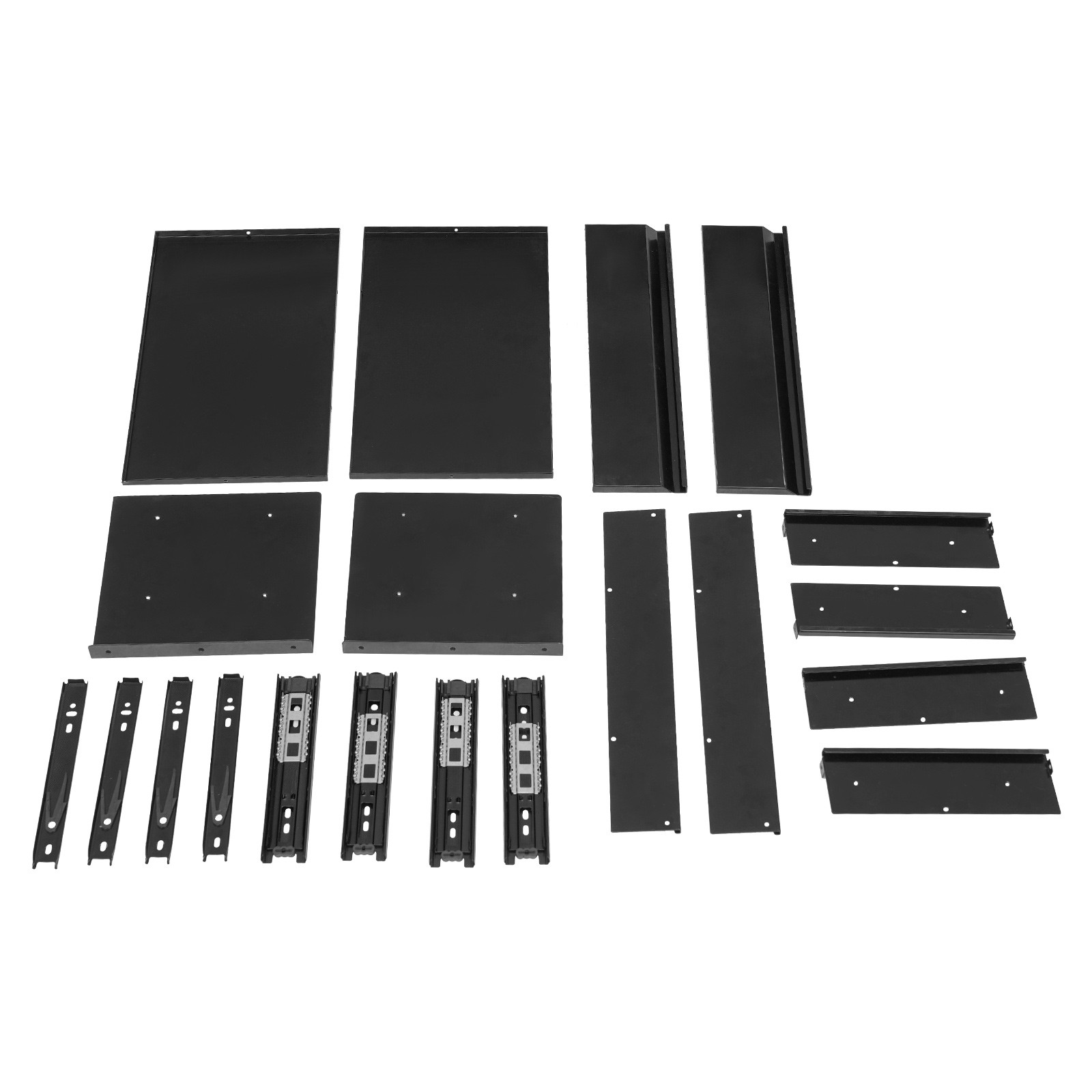 Black Dual Level 16" Pull Out Under Desk Storage Drawer Set