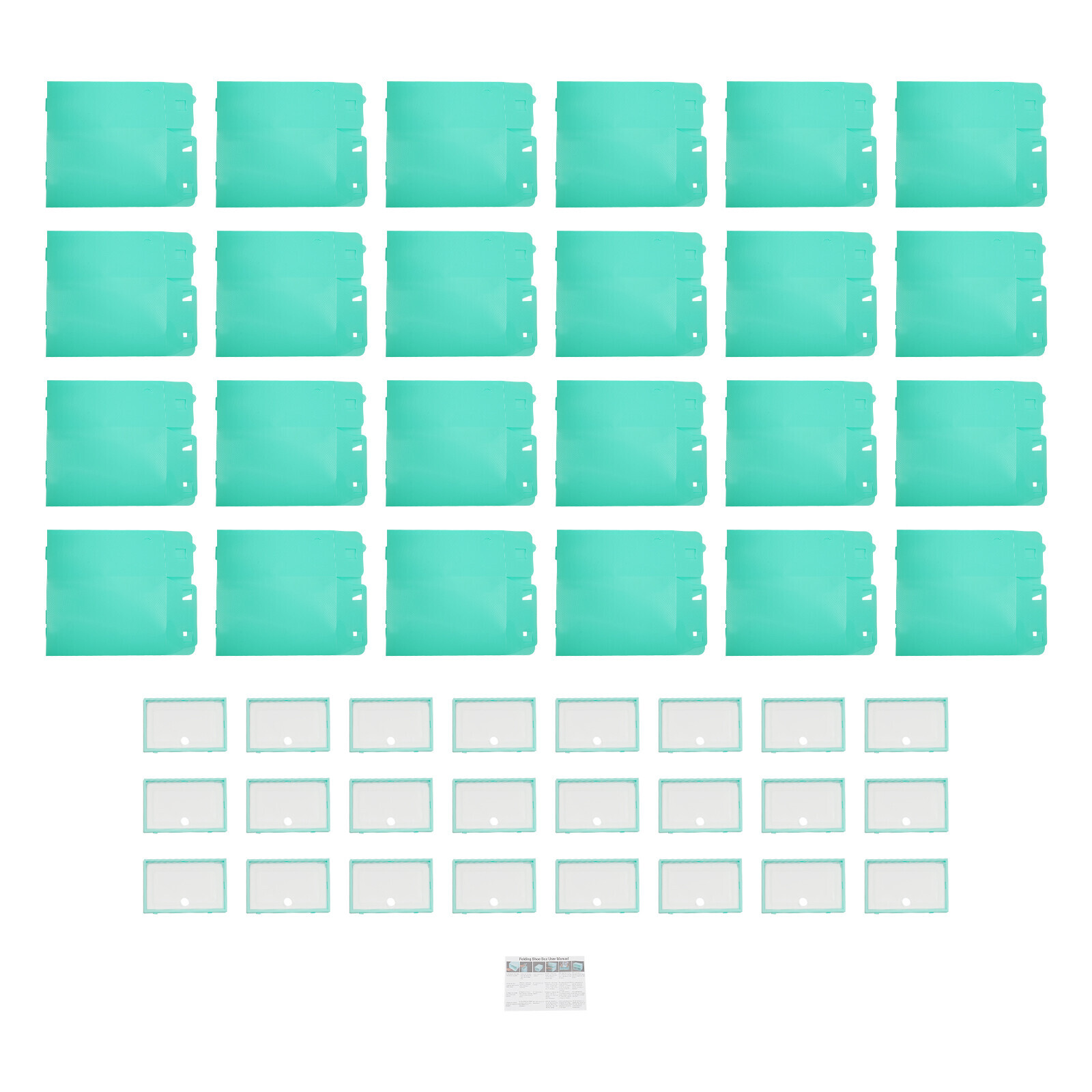 24Pack Foldable Shoe Box Storage Stackable Plastic Sneaker Case Organizer W/Lids