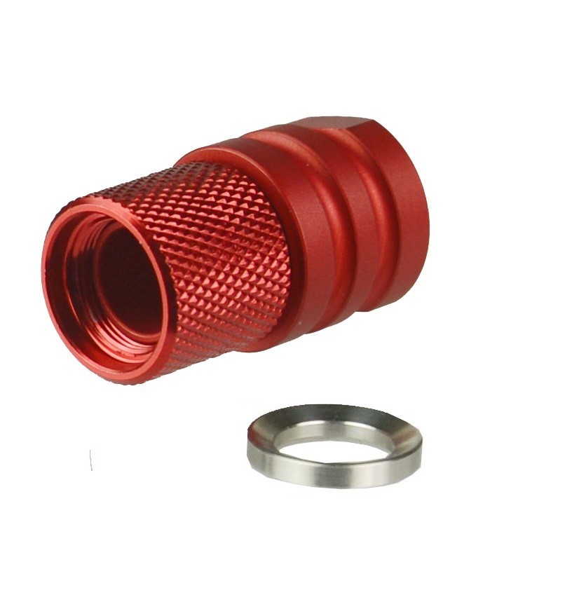 Red 1/2x36 Female Thread To 1/2x28 Male Thread Muzzle Adapter+Thread Protector