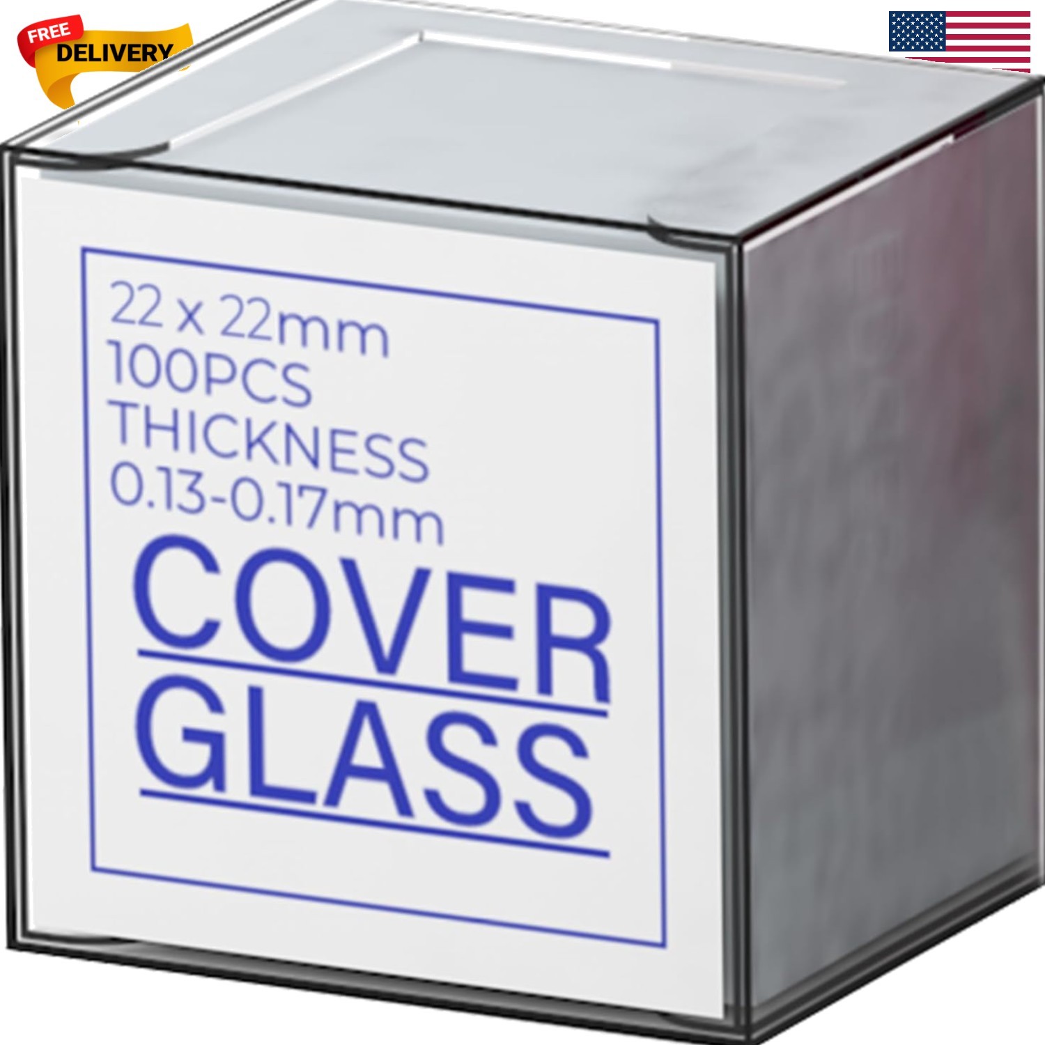 Universal 100 Pcs 22mm x 22mm Coverslips – Perfect for Microscope Observations