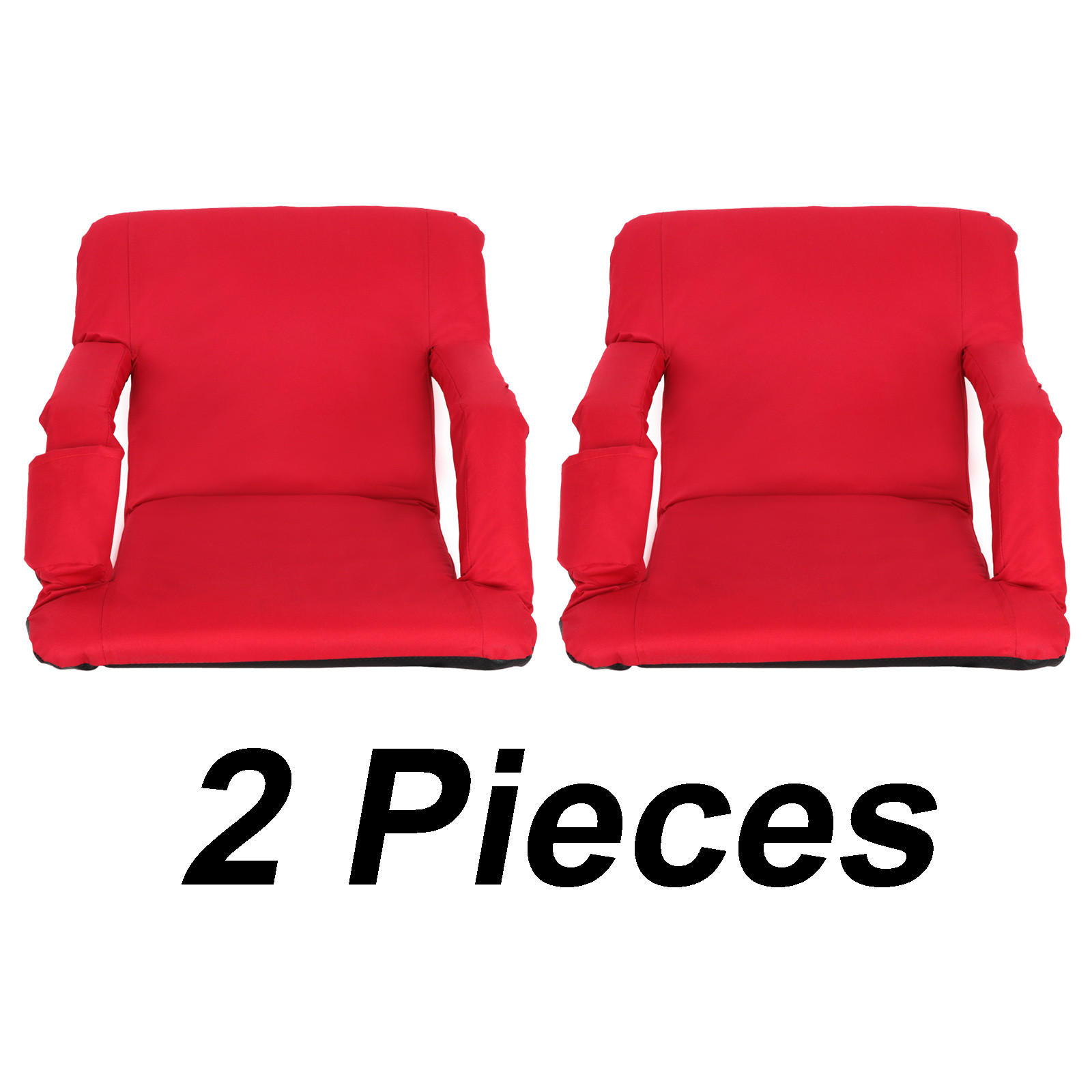 2 Pieces Stadium Seats Chairs 5 Reclining Positions for Bleachers Benches