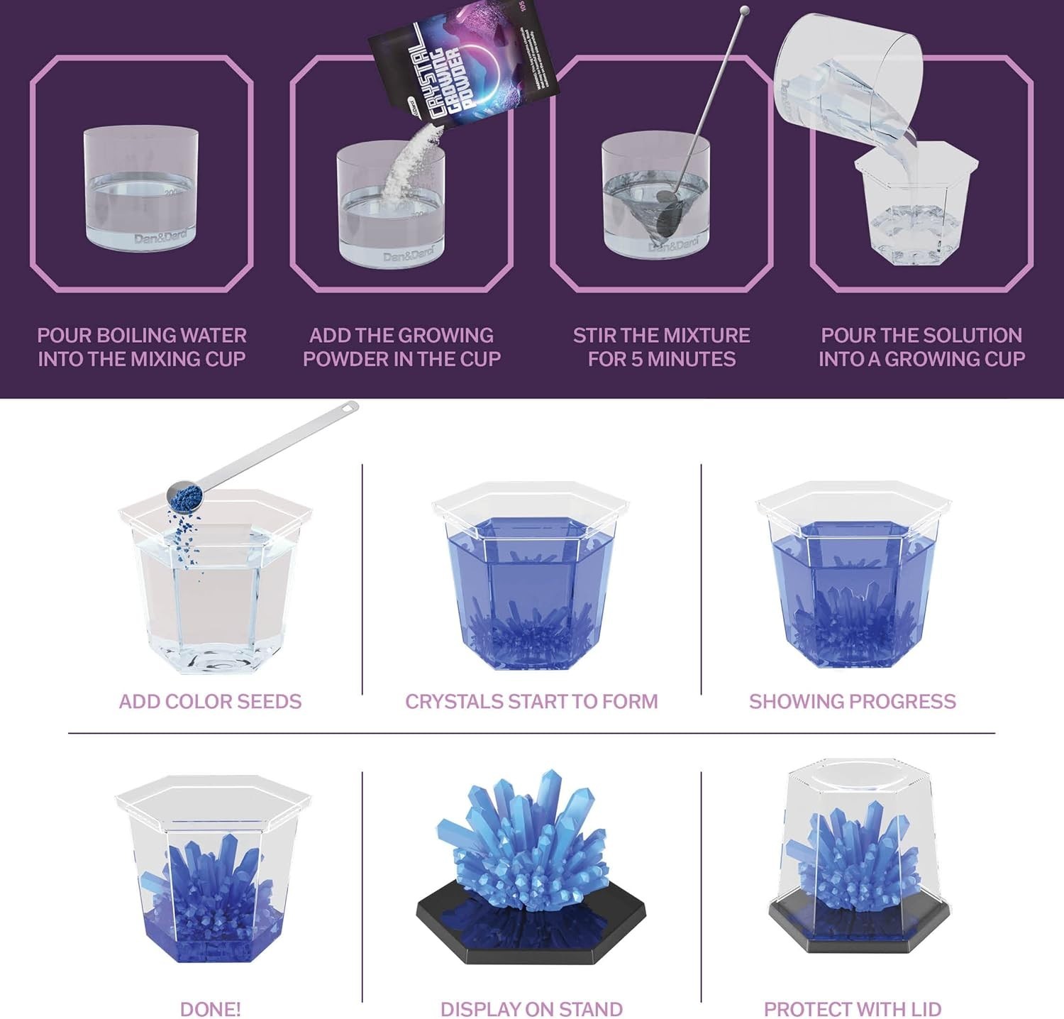 Kids Crystal Growing Science Kit – Fun STEM Experiments for Ages 8-14