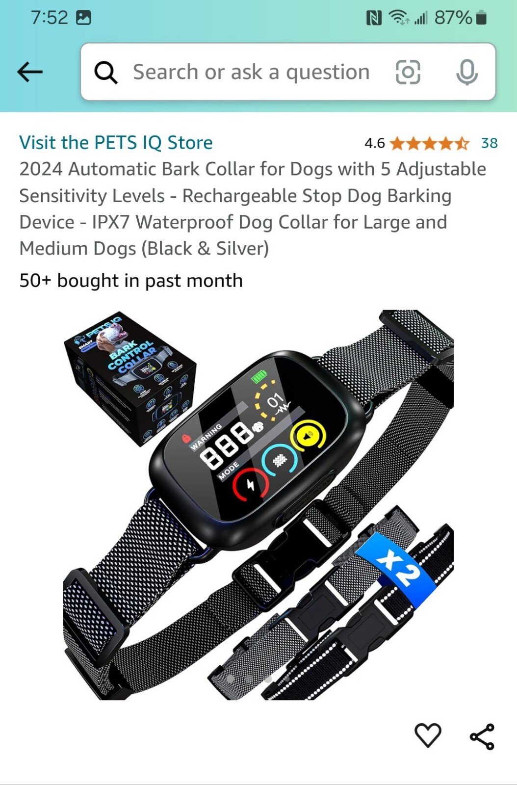 Pets IQ Smart B6 Plus Bark Control Collar