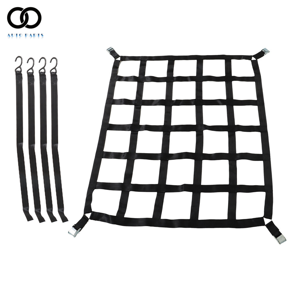 42" x 50" Heavy Duty Truck Bed Rugged Cargo Net With Cam Buckles & S-Hooks