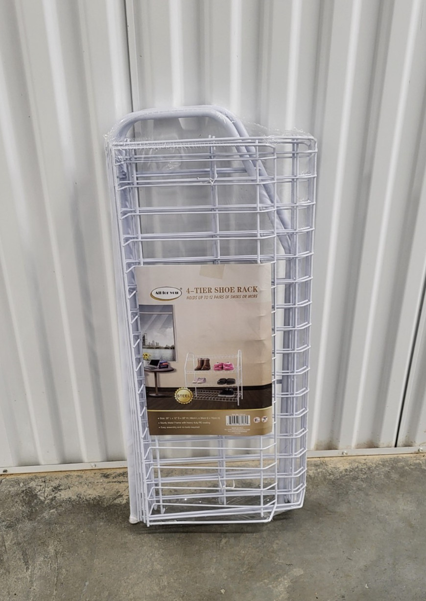 All For You 4-Tier Shoe Rack Steel Hold 12 Pairs of Shoes or More