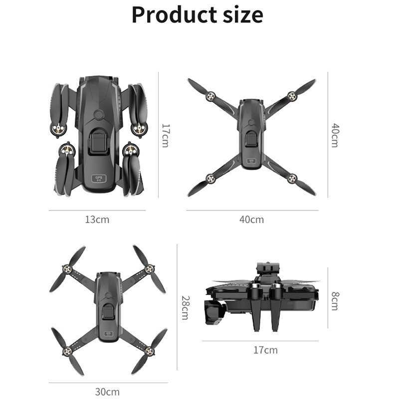 Drone with Camera Big RC Drone 4K Dual Camera FPV Foldable Quadcopter 3 Battery