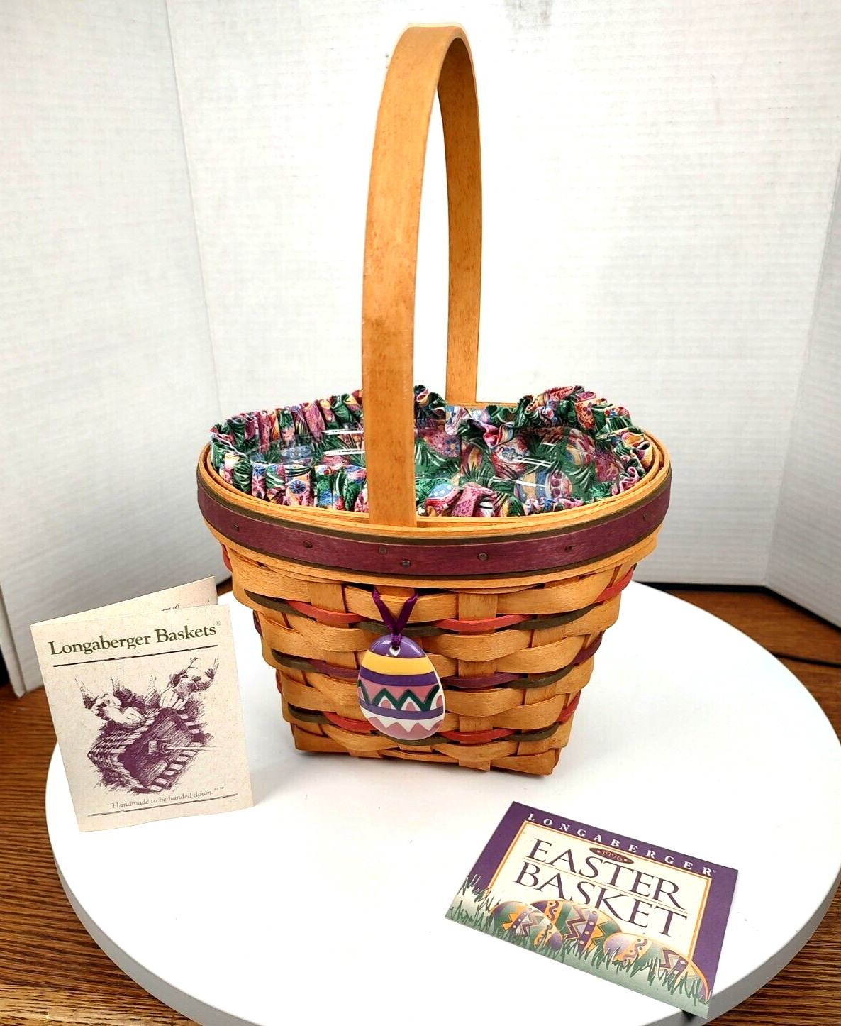 Longaberger 1996 #12912 Stained "Easter Combo Liner Insert Tie on Basket Video