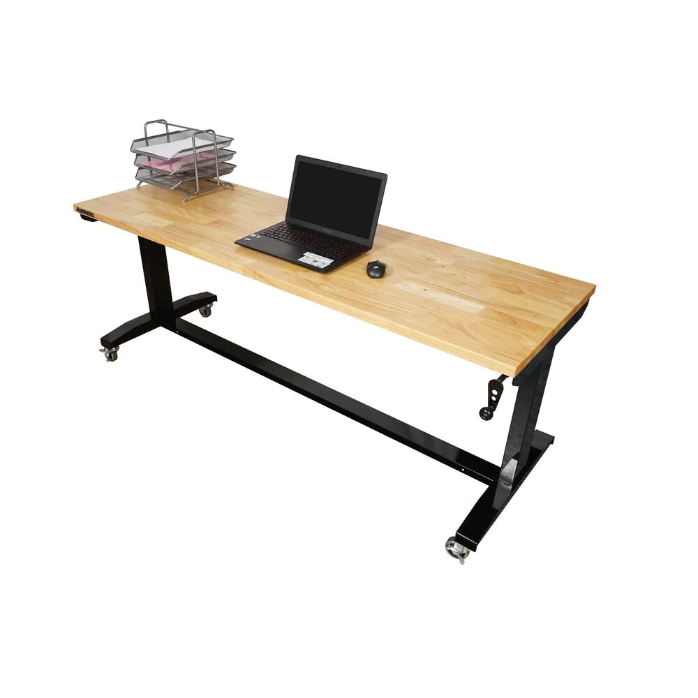 Work Table Black 72 in. Adjustable Height Steel Industrial