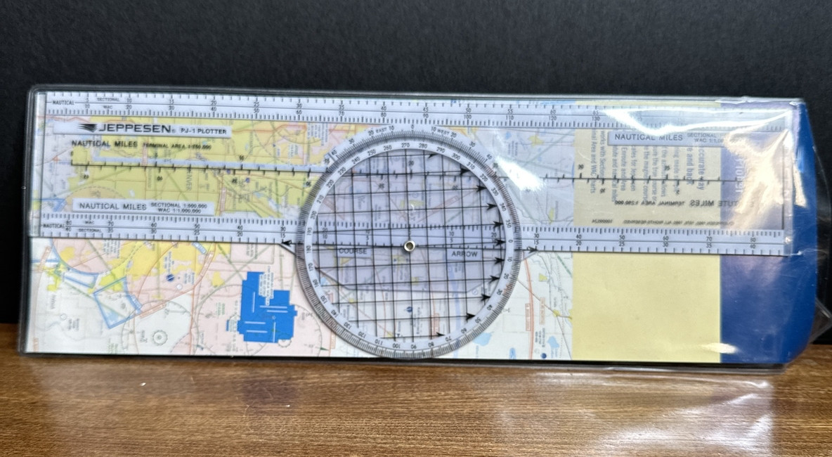 Jeppesen PJ-1 Rotating Azimuth Plotter  Nautical/Statute Miles