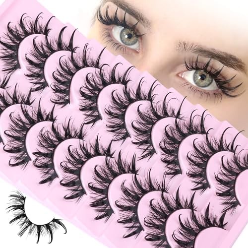 Manga Lashes Cat Eye Dramatic False Eyelashes Wet Look D-Curly Long Anime Lashes