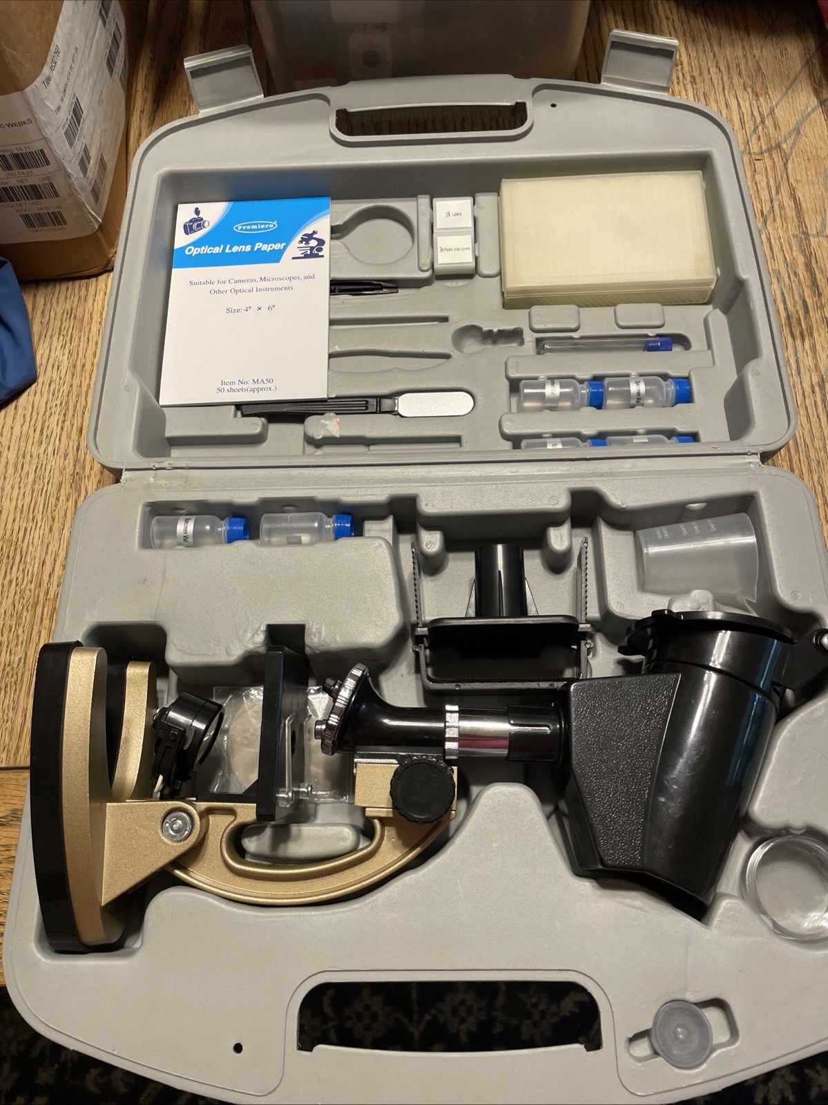 Unbranded Monocular Microscope With Case And Accessories