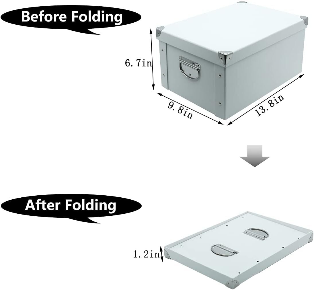 Foldable organiser with lid and memory box with metal reinforced corners