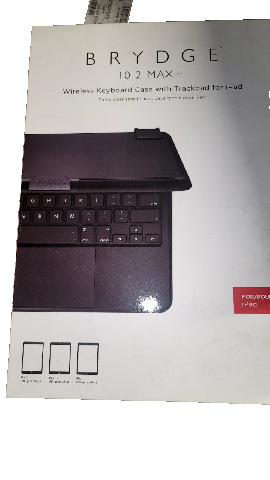 Brydge 10.2 MAX+ Wireless Keyboard Case for Apple iPad 9th/8th/7th Gen - Black