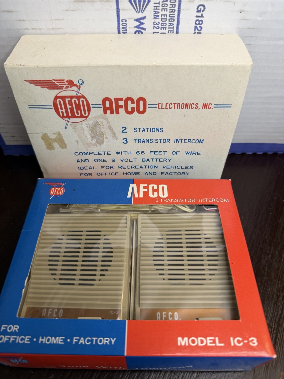 VINTAGE AFCO TRANSISTOR INTERCOM, Mod. IC-3, JAPAN. NEW IN BOX