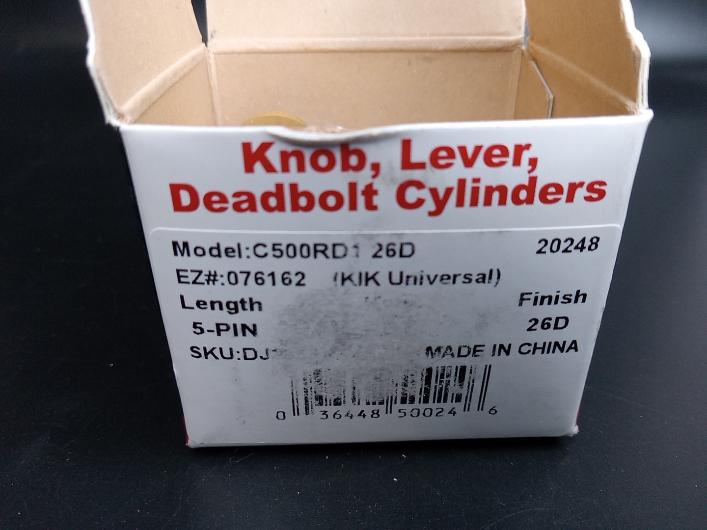 C500RD1 26D Key In Knob Cylinder LSDA NOS Two Keys