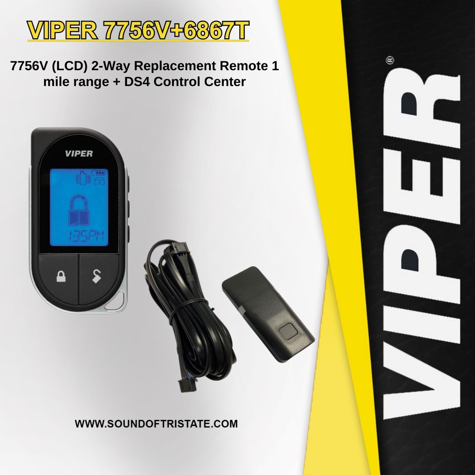 Directed Electronics 7756V 2-way LCD remote  w/ 6867T Control Center Antenna