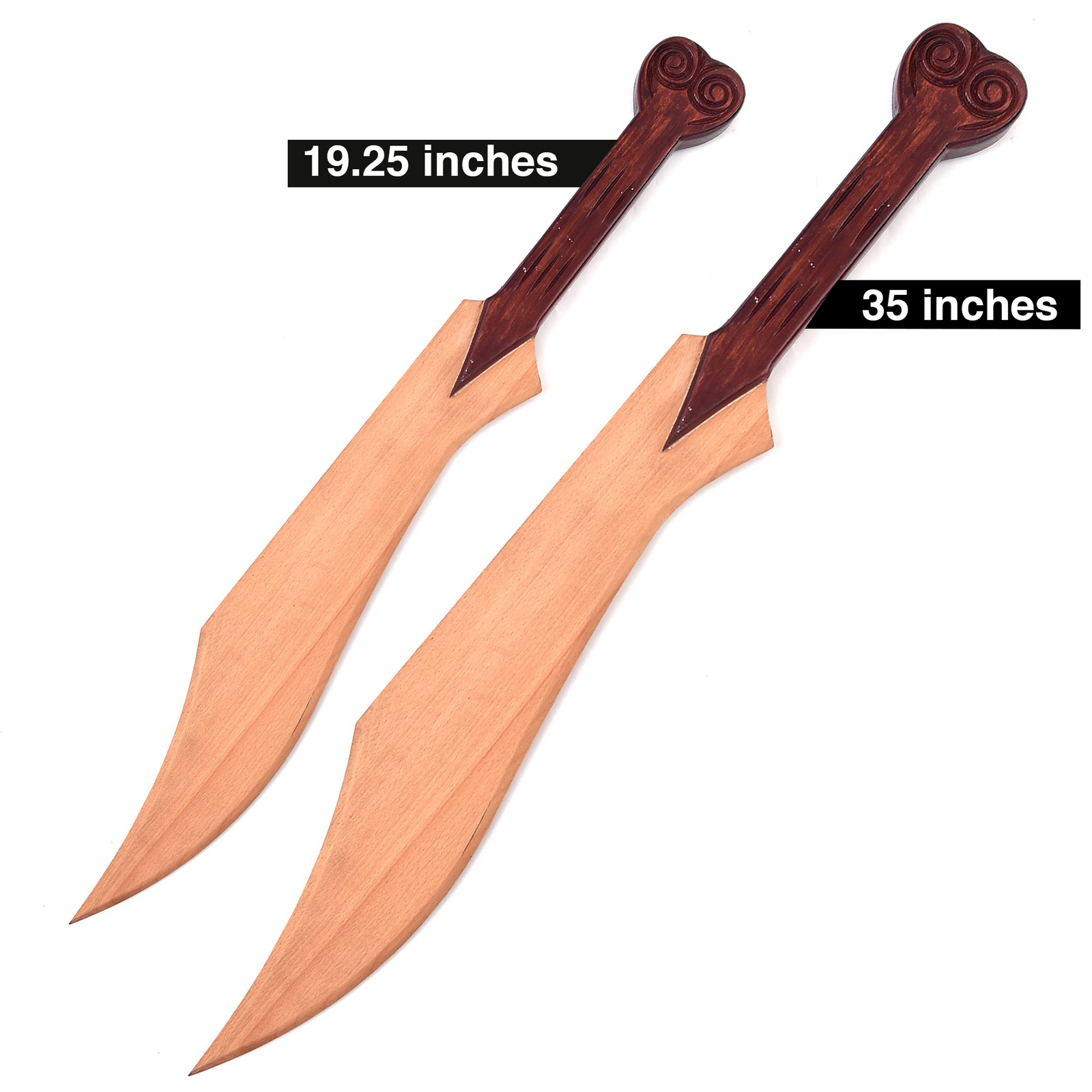 Solid Hardwood Greek-Persian Sword - Full Tang - Engraved Handle  w/ Scabbard