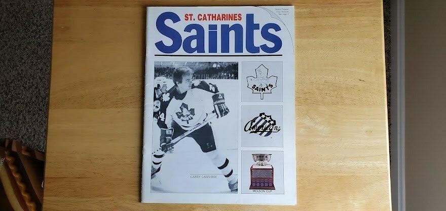 St Catherines Saints Rochester Americans program 4 6 1985 Garry Lariviere