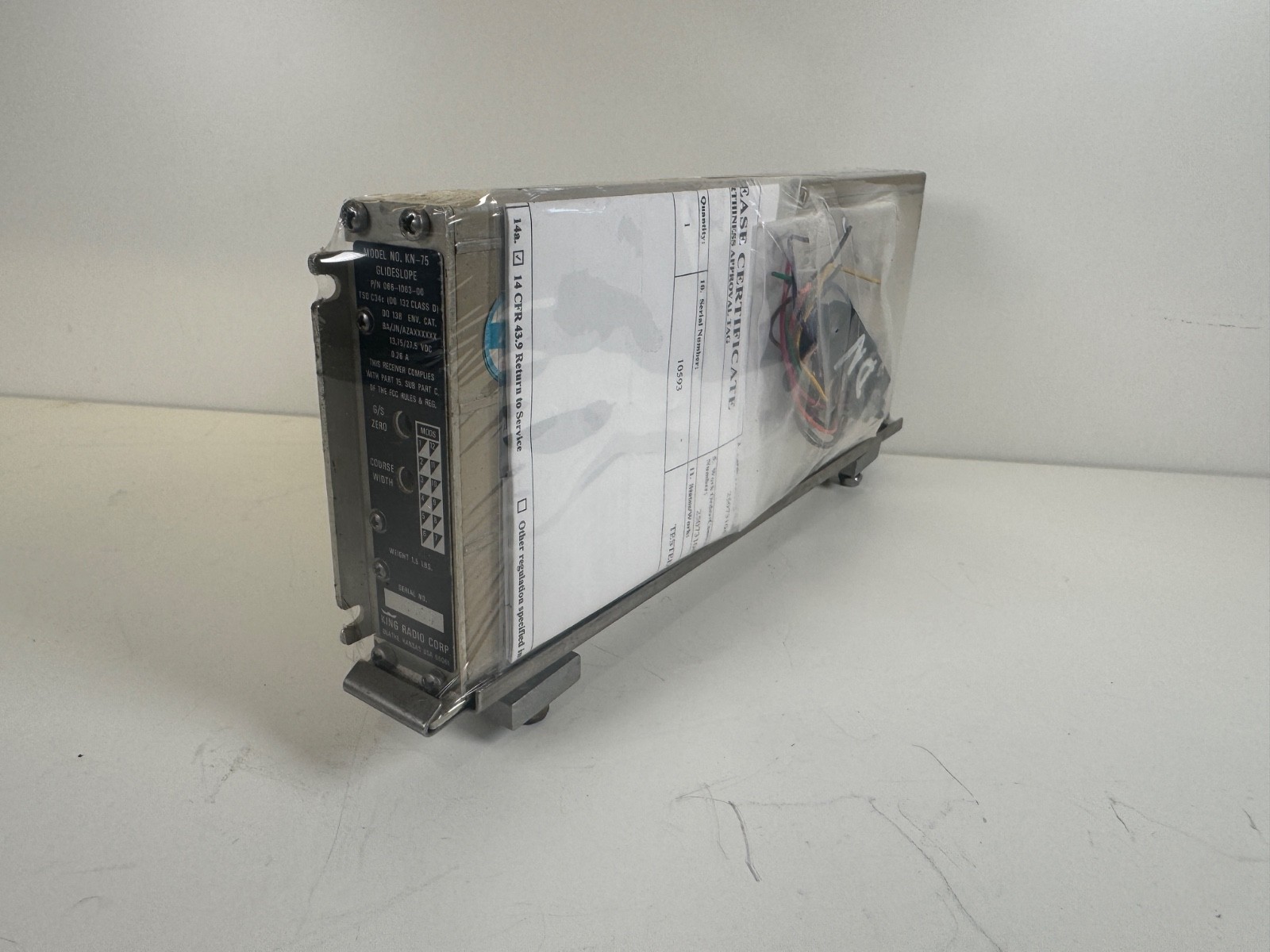 OVH tested King KN-75 Glideslope Receiver 066-1063-00  FAA Form 8130-3  Tray Con
