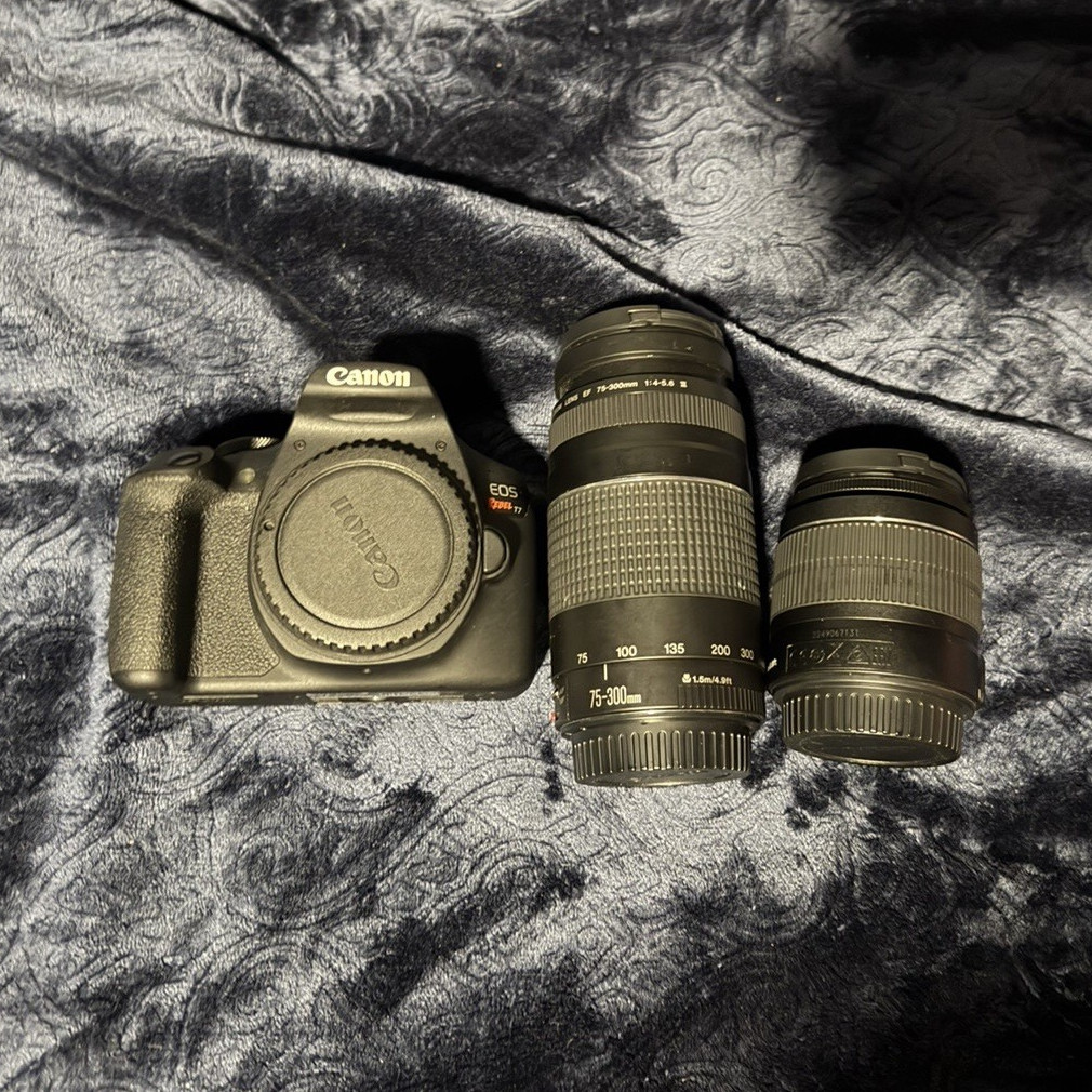Canon EOS Rebel T7 Black DSLR Camera & Lens Bundle w/ EF-S 18-55mm