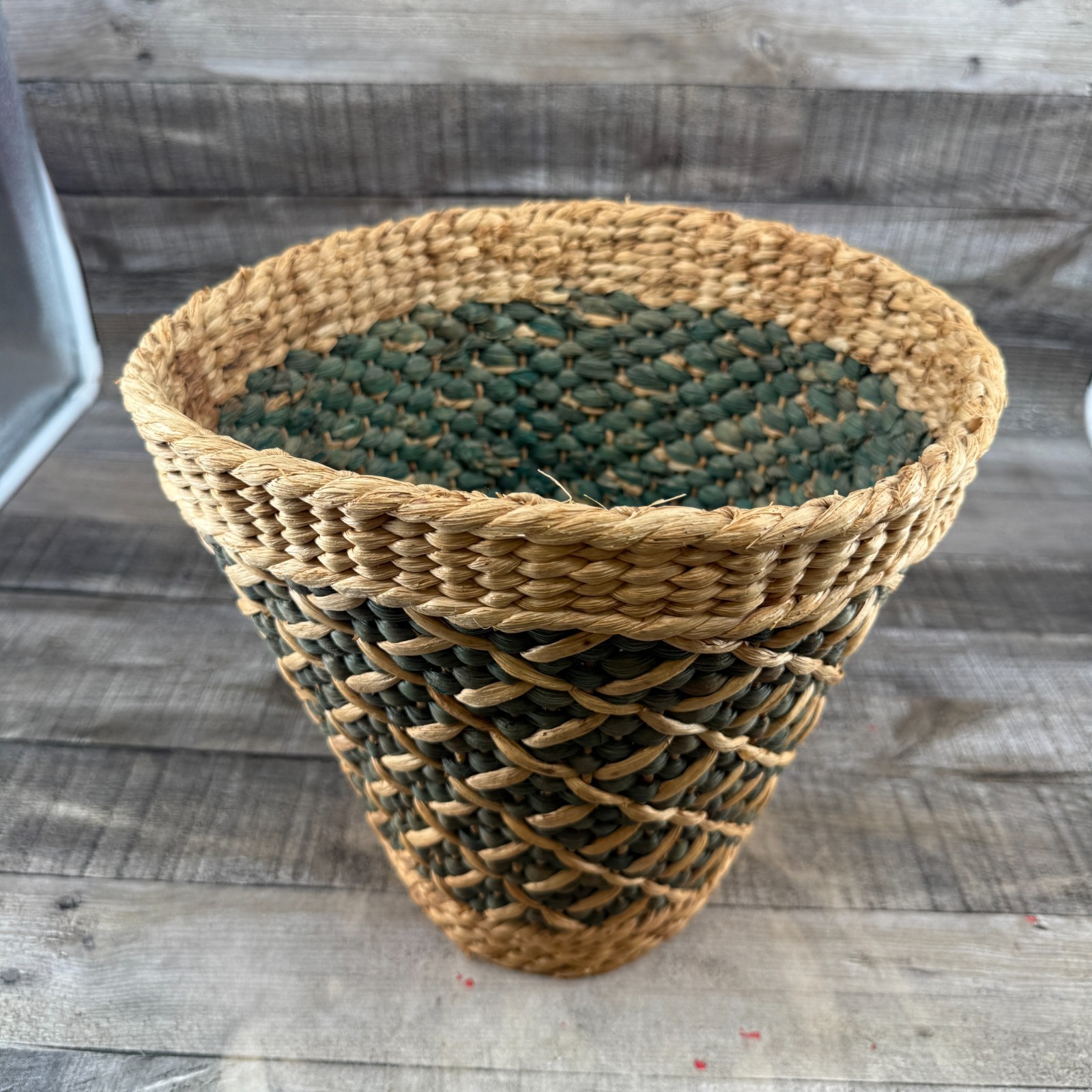 Vintage Hawaiian Woven Straw Basket