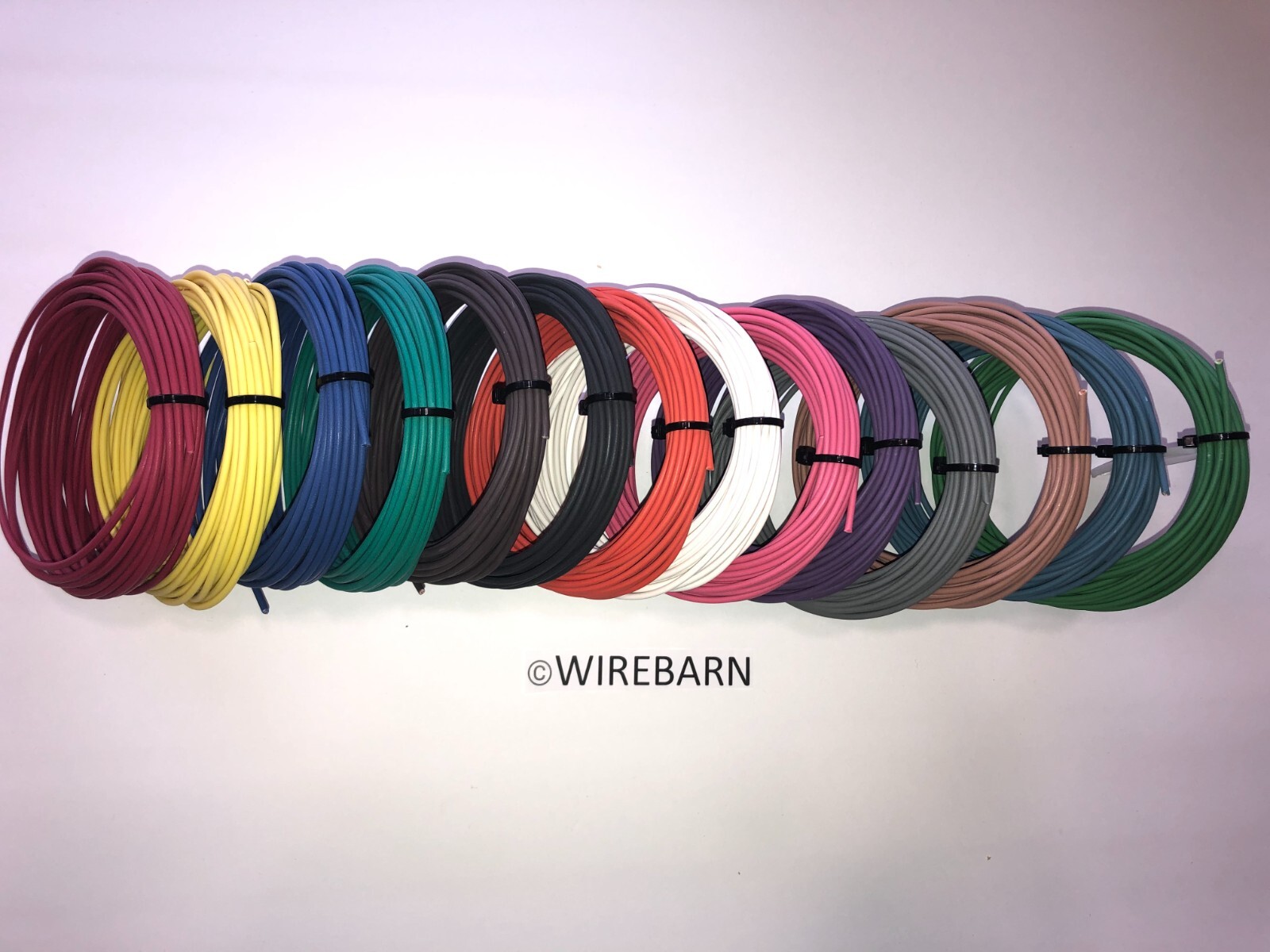 AUTOMOTIVE  WIRE - 20 GAUGE -HIGH TEMP TXL WIRE - 14 COLORS - 25' EACH COLOR