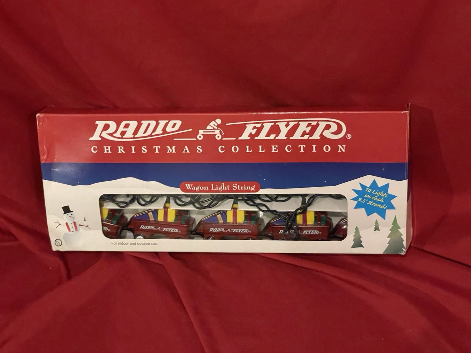 1998 Radio Flyer Christmas Red Wagon Novelty lights 10 Light 9.5 Feet Open Box