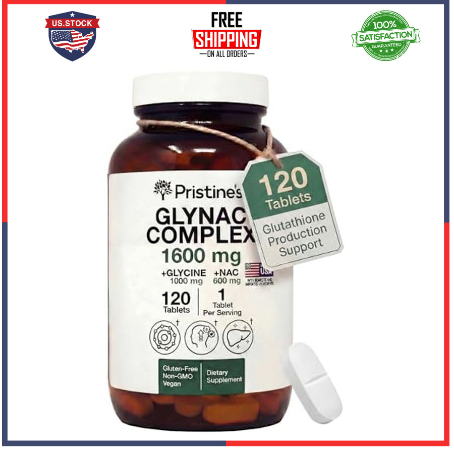GlyNAC 1600mg Supplement Glycine NAC Glutathione Healthy Aging Capsules