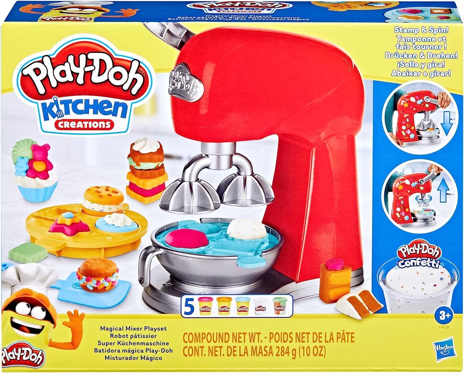 《NEW》Play Doh Kitchen Creations Magical Mixer Playset Includes 5 Playdoh Colors