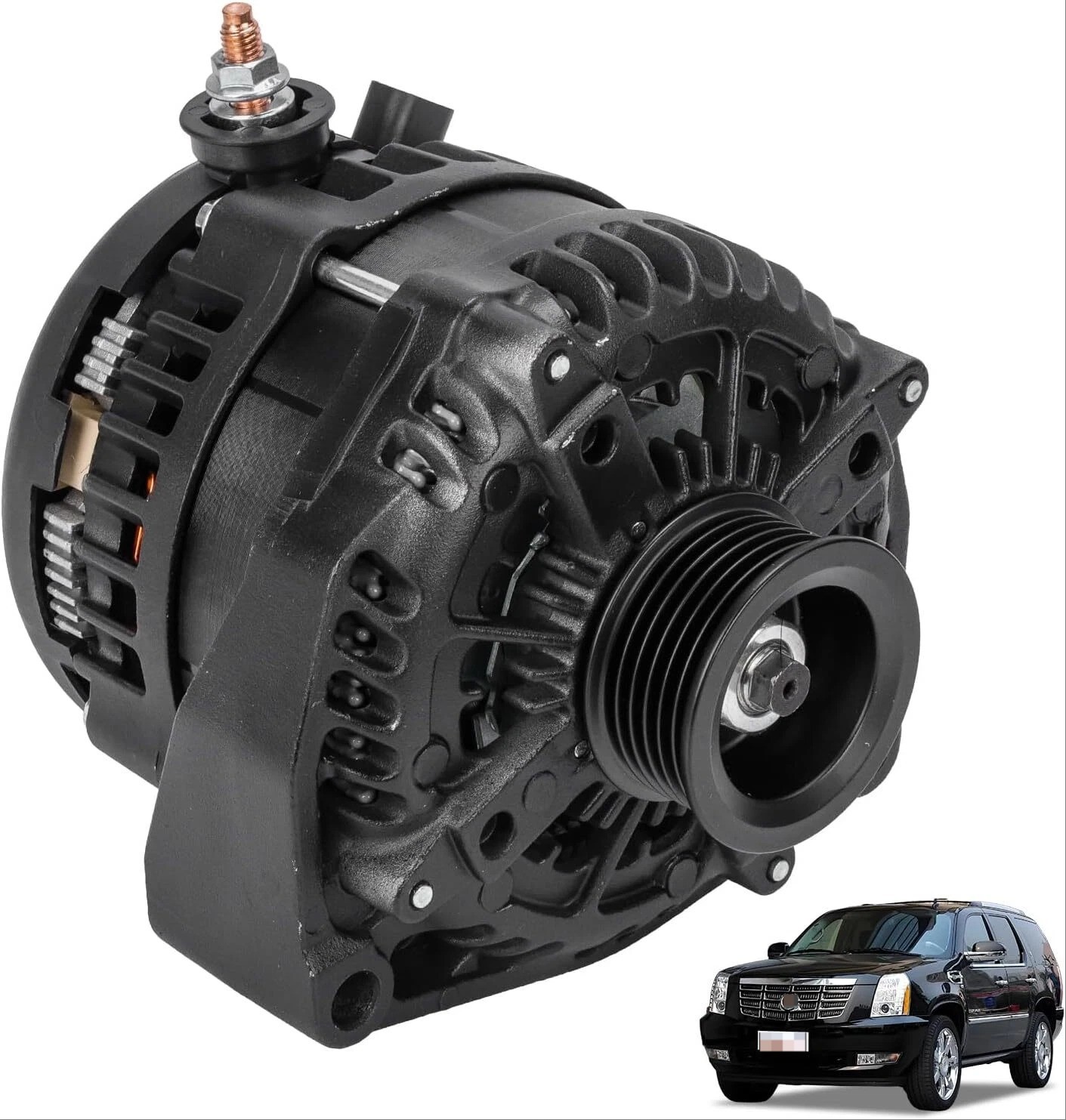 BLACK Alternator 300AMP 14V High Output For Chevrolet Silverado 1500HD 2500HD