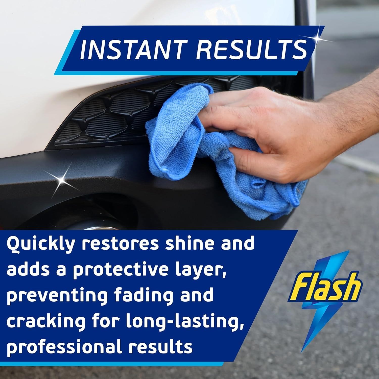 FLASH Trim & Rubber Care Dashboard Bumper Protector & Cleaner Spray 3x500ml