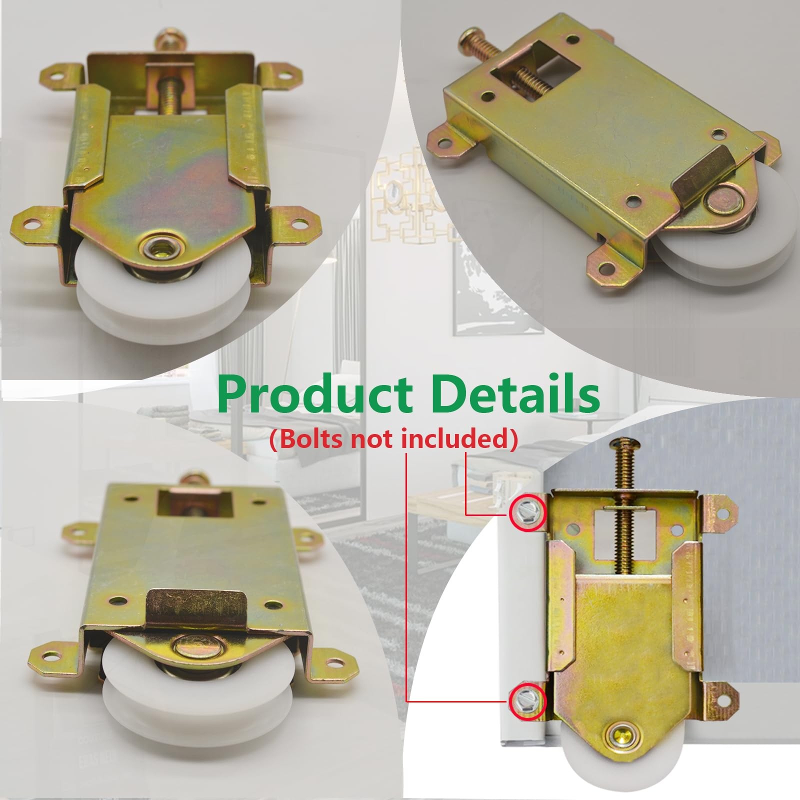 Sliding Mirror Closet Door Rollers Replacement Hardware Fits Contractors Part...
