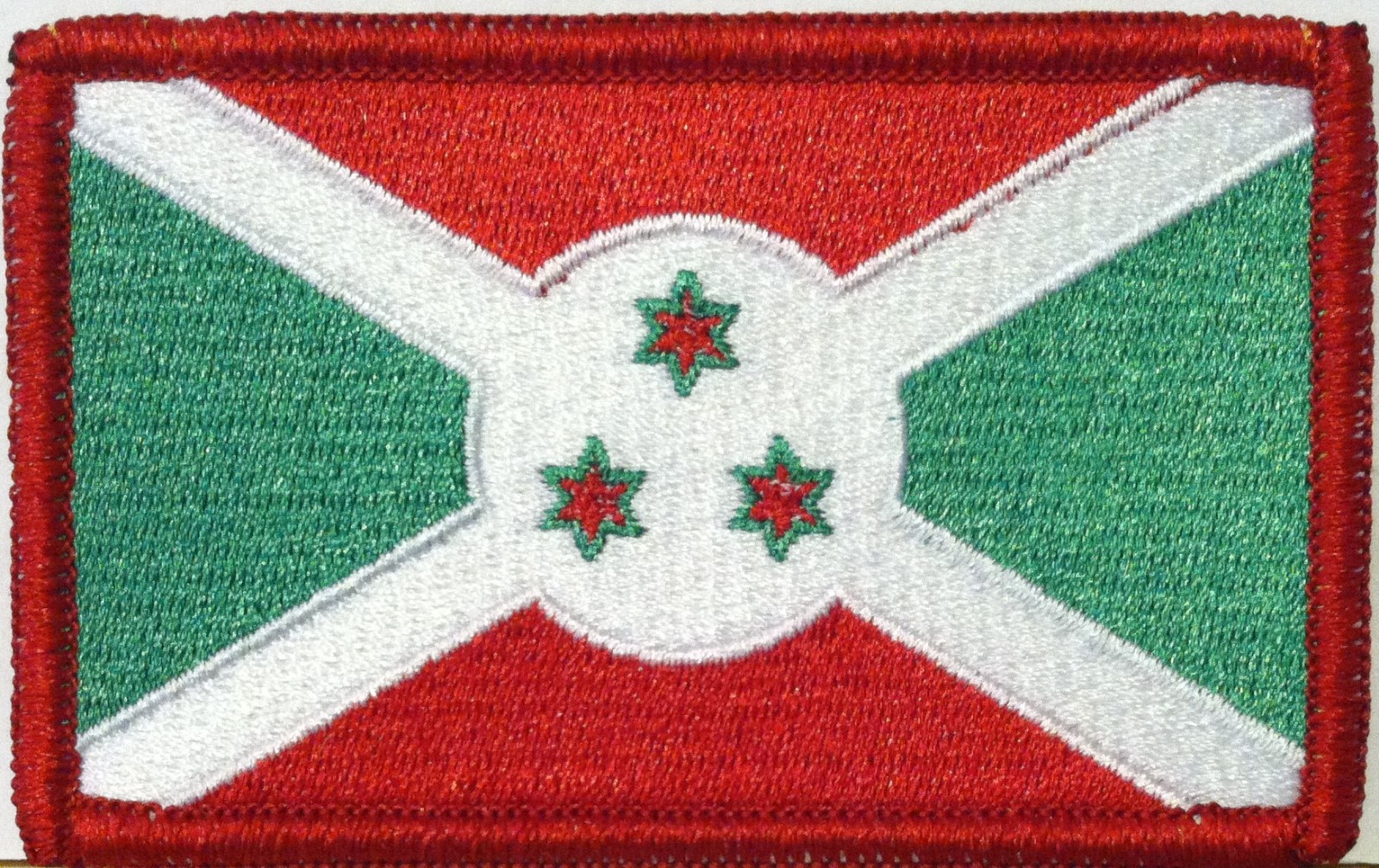 Burundi Flag  Iron-On Patch  Military Emblem Red Border