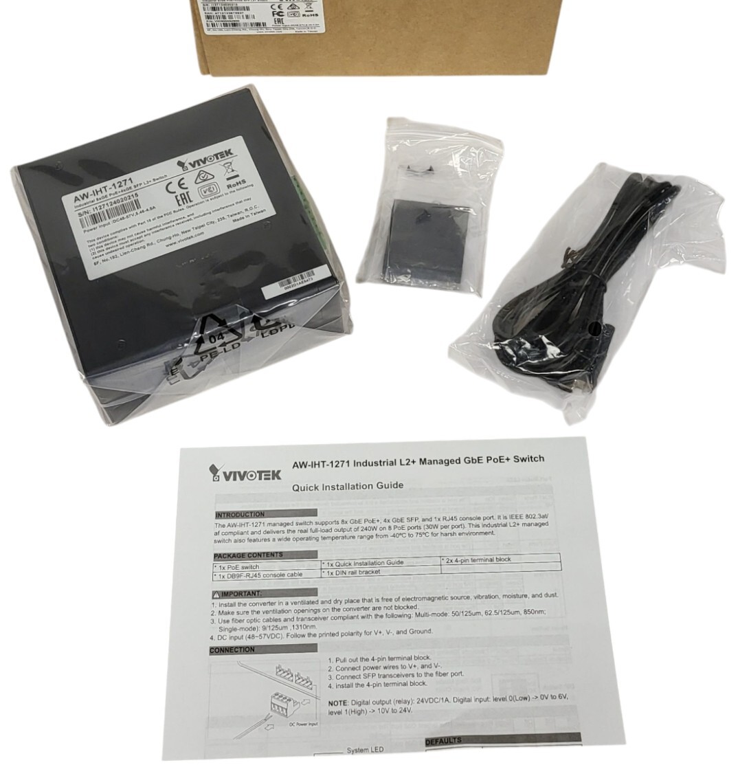 Vivotek Industrial 8xGE PoE+4xGE SFP VivoCam L2+ Managed PoE Switch VIO900050900