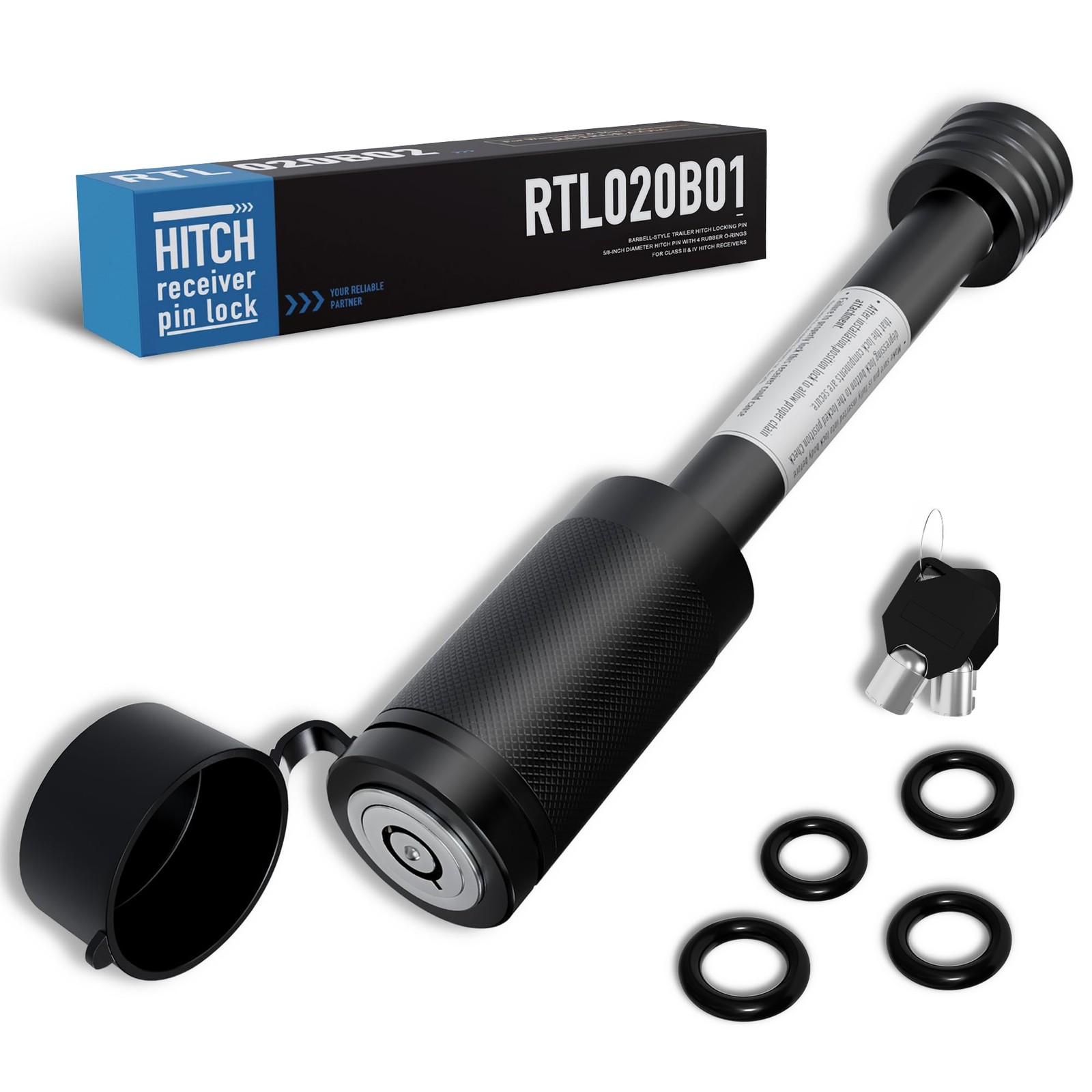 RETRUE Trailer Hitch Locks, 5/8" Locking Pin for 2" and 2 1 Pack, Black
