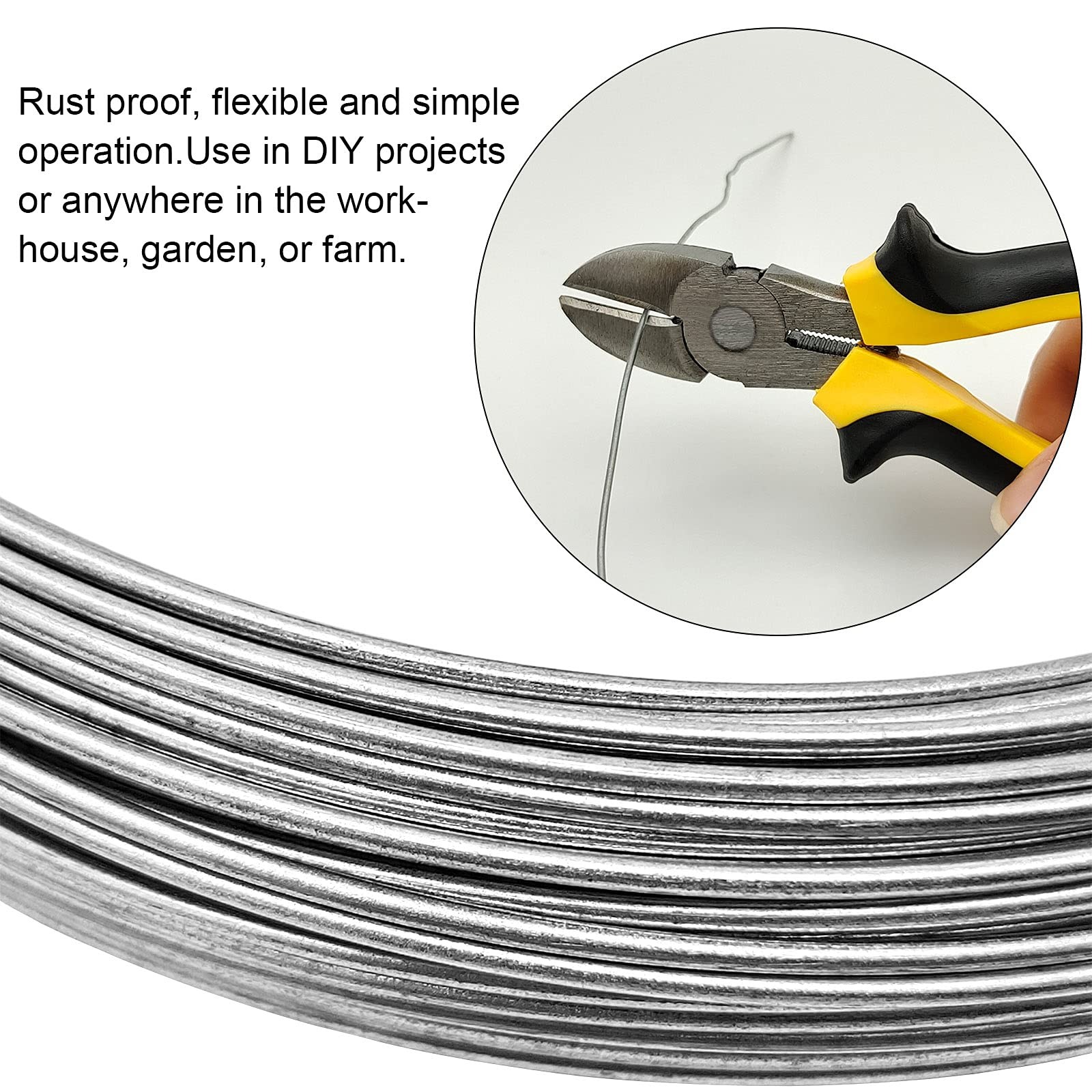 19 Gauge Galvanized Solid Wire,98ft Hobby Wire,Multi-Purpose...