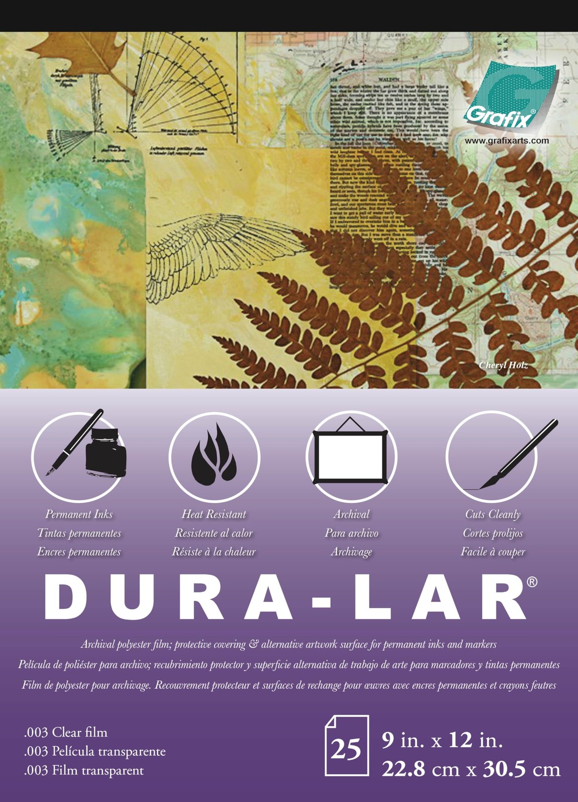 Dura-Lar 0.003" Film, Ultra Clear, Glossy 9"x12" Sheet, Mylar/Acetate Alterna...