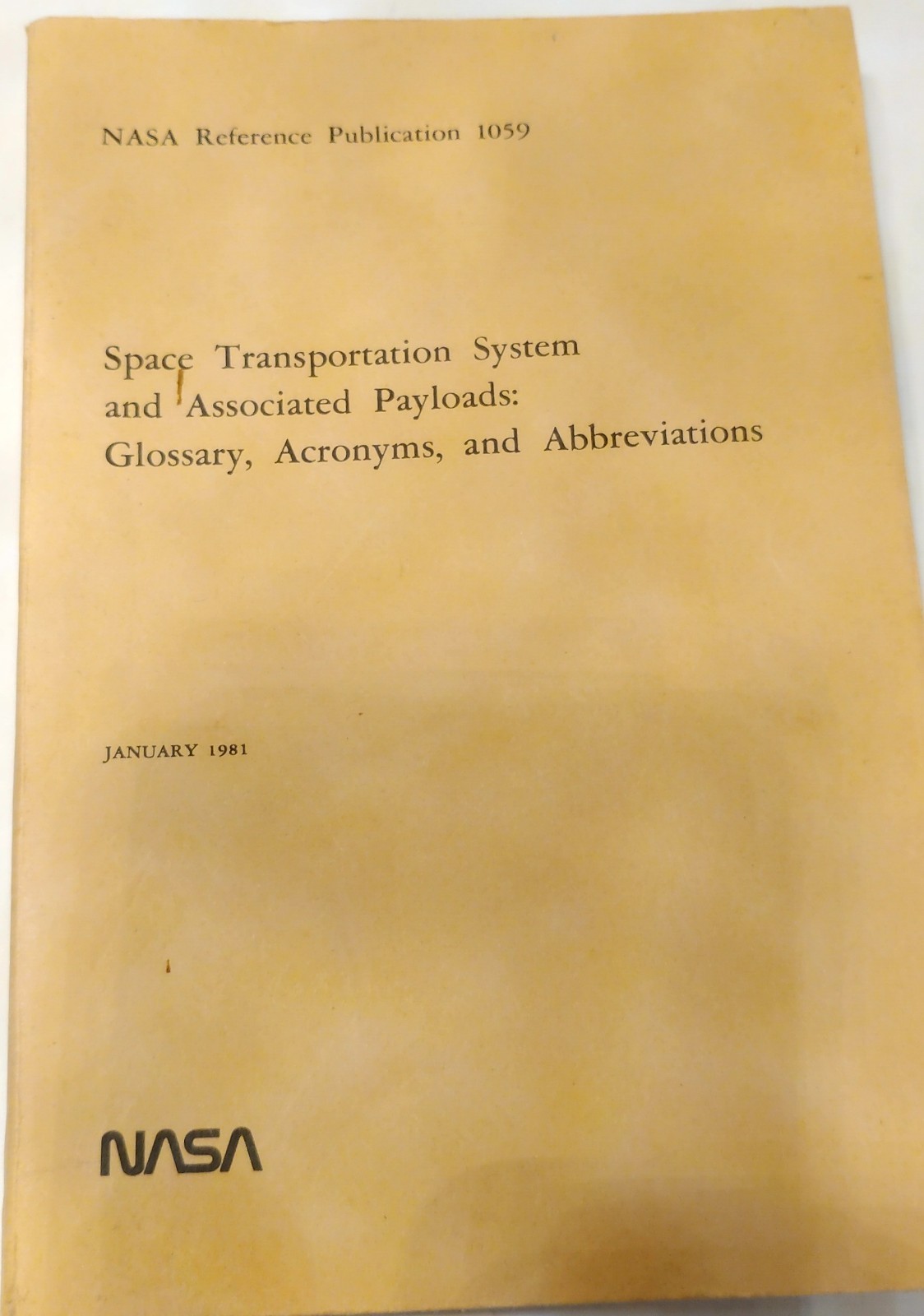 NASA Reference Publication 1059- Space Transportation System Acronyms 262 Pages
