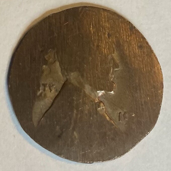 Stunning Penny Planchette With Groove, Date Unknown, Faded Lincoln Profile