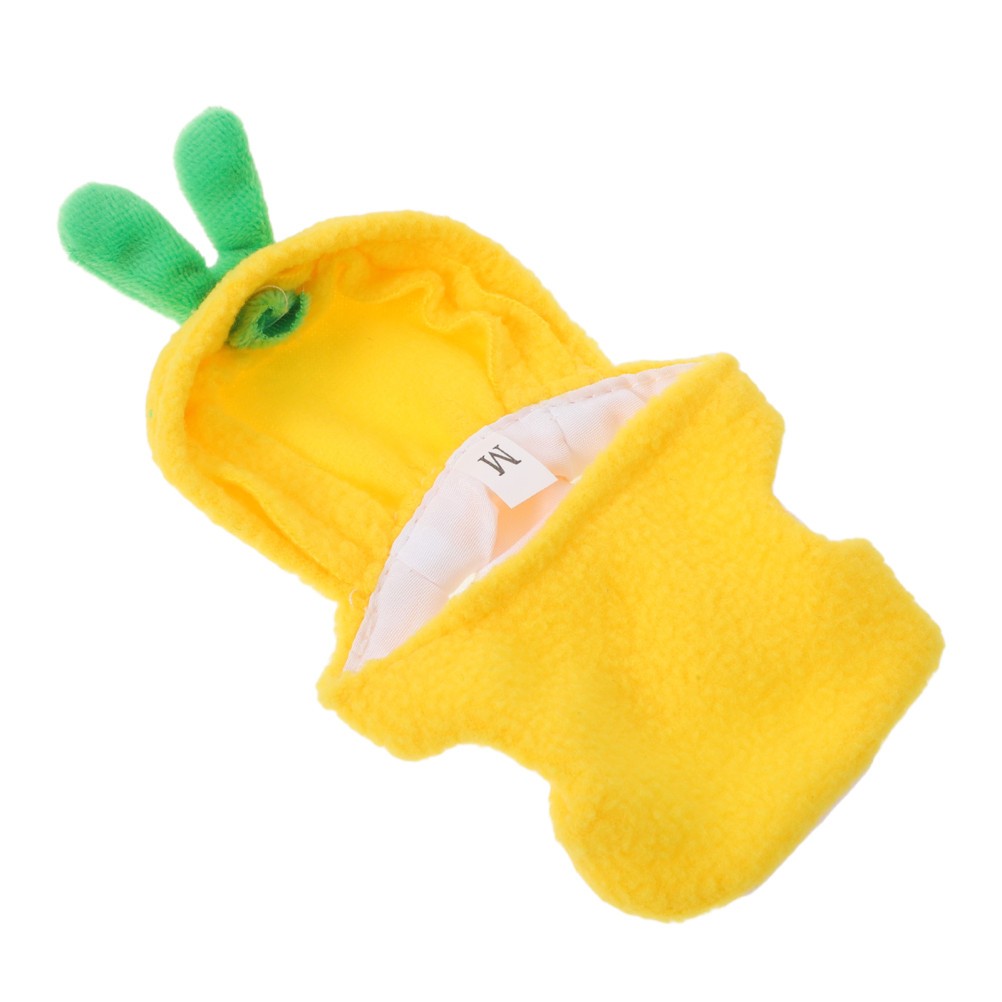 2Pcs Reusable Parrot Outfit Pineapple Bird Clothes Warm Polyester Yellow Hoodie