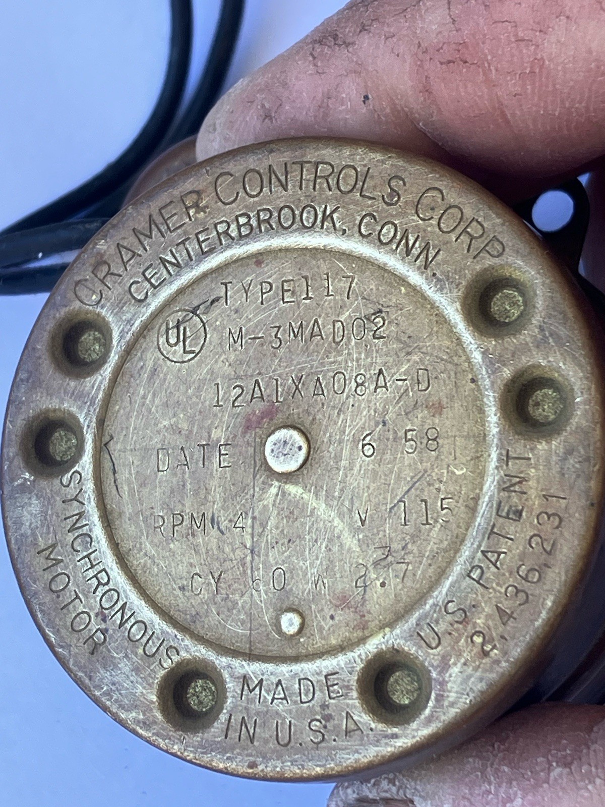 Cramer Control S Corp Synchronous Motor M - 3 MAD02